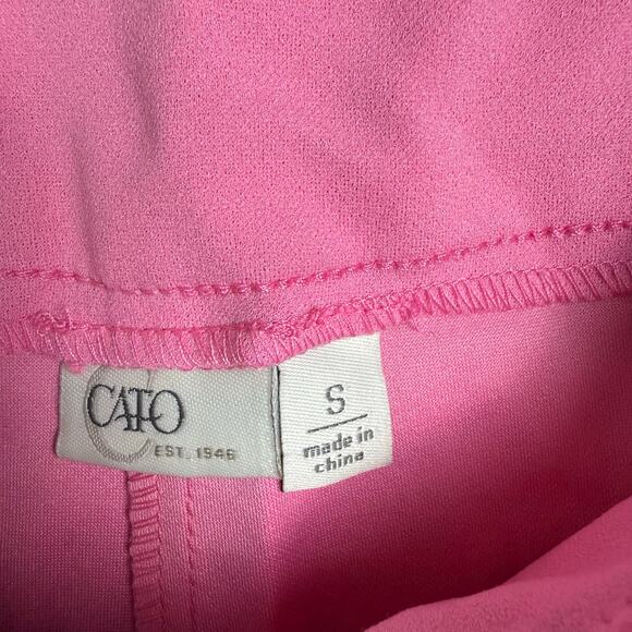 Cato Pink Shorts Size S Gold Button Front Elastic Waist Nautical Preppy - Picture 4 of 4